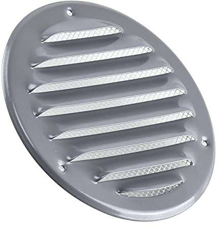 Steinberg14 Grille d'Aération Ronde 100mm - Grise avec Maille de Protection - Grilles de Ventilation - Registre d'évacuation d'air