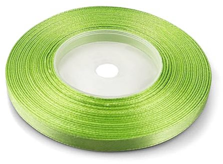 Netuno 1x Satinband Apfelgrün 6 mm x 32 m Schleifenband bunt Geschenkband farbig Dekoband Stoffband Satinrolle Satinbänder Schleife Geschenk Verpacken Dekoration Satinband Rolle ribbon silk