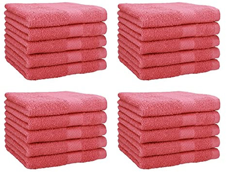 Betz Lot de 20 Serviettes d'invités Premium Taille 30x50 cm 100% Coton Couleur Framboise