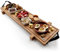 Industrial Living Servierbrett, großes Schneidebrett aus Massivholz mit Ledergriffen, 70 cm x 20 cm