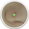 Fake Nasenring - Kein Piercing benötigt - Dünn 24g 7mm Ring 2mm Grün Opal - Gold gefüllt Fake Nasenring Piercing (Grün)
