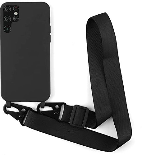 Collier pour Samsung Galaxy S22 Ultra Coque Silicone Bumper Housse Lanière avec Cordon Réglable Longueur Chaîne Antichoc Lanyard Case Housse Étui pour Samsung S22 Ultra 6.8
