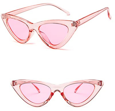 Ggpyyon Occhiali da sole vintage a forma di occhio di gatto per le donne retrò stretti occhiali da sole per, rosa