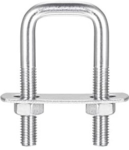 sourcing map Square U-Bolts, 3 Sets 30mm(1.18) Inner Width 60mm Length M8 304 Stainless Steel U Clamp Bolt with Nuts and Plates, for Boat Trailer