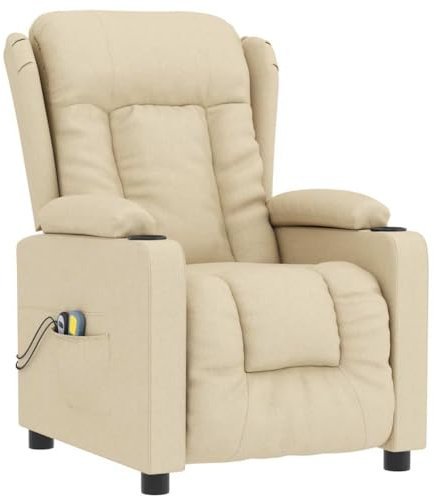 vidaXL Massagesessel Elektrisch Creme Stoff