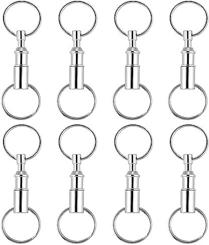 Thinp 8 Stück Schlüsselanhänger Mit Schnellverschluss Abnehmbare Schlüsselanhänger Quick Release Keychain Auseinanderziehbarer Schlüsselring Schlüsselanhänger Mit Doppel Schlüsselring, für Schlüssel