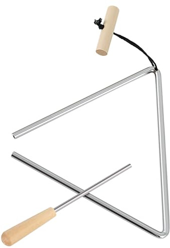 EASTROCK Triangle Instrument, Rhythm Steel Triangles Music Instrument Hand Percussion Triangles with Striker (8 Inch)