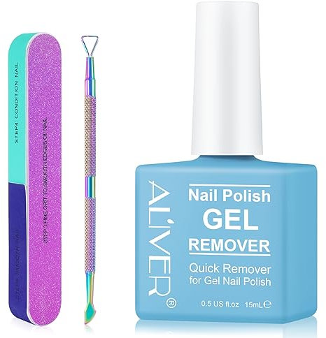 Remover Semipermanente Unghie, Veloce e Sicuro Rimuovi Smalto Semipermanente In 3-5 Minuti - Solvente Per Smalto Semipermanente Con Spingitore Di Cuticole e Raschietto Polacco