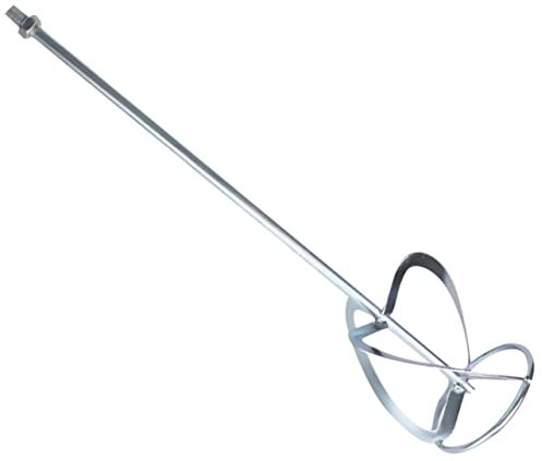 DOITOOL Stirring Rod Portable Grout Tools Plaster Tools Mixer Drill Attachment Electric Cement Mixer Paint Mixing Paddle Galvanized Steel Silver Mixer Steel Stirring Rod