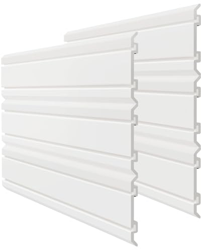 BELLO YON Slatwall Panel Garage Wall Organizer Heavy Duty PVC Slat Wall Garage Organizer, 4ft Garage Wall and Home Organizer Storage System, White