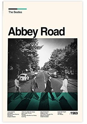 ZOLULA The Beatles – Abbey Road Album-Poster, Leinwand-Poster, Schlafzimmer-Dekor, Sportlandschaft, Büro, Raumdekoration, Geschenk, ungerahmt, 30 x 45 cm