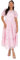 Maya Deluxe Womens Midaxi Ladies Floral Lace Round Neck Short Puff Sleeves Lace-up Back A-line Wedding Guest Prom Occasion Dress, Pink, 12 UK