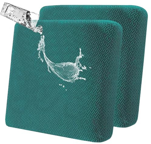 SHANNA Stretch Sofa Sitzkissenbezüge rutschfest Sofabezug: 2-Sitzer wasserdichte Couchkissen Schonbezüge Outdoor-Sitzkissen Schonbezug Akzent Möbelschutz für Sektion Sofa (Dunkelgrün)
