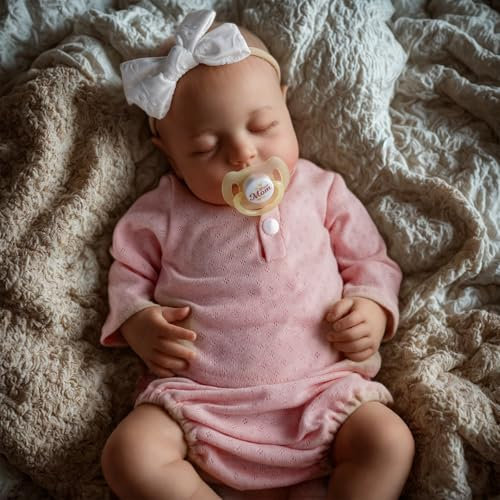 JIZHI Reborn Dolls 20 pollici Reborn Ragazze Carine Corpo Morbido Bambole neonate Realistiche Bambole che Dormono con Vestiti e Accessori Giocattolo Bambola rosa carina della vita reale