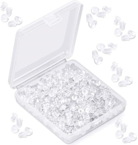 1200 Pcs Tuercas Pendientes Silicona, Tuercas de seguridad de silicona suaves y transparentes para pendientes, repuestos para pendientes de gancho, de tuerca y aros,Tuercas De Silicona Para Pendientes