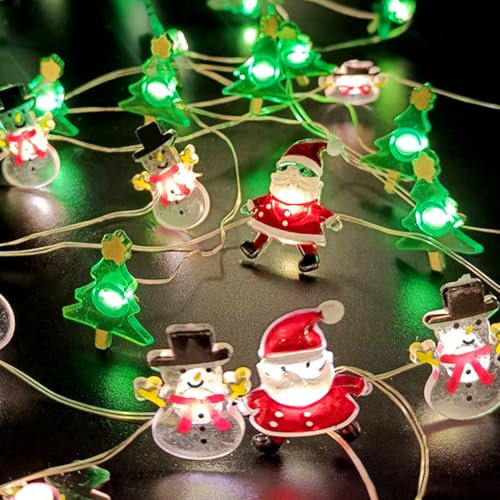 Meleager Weihnachten Lichterkette,2m 20 led Weihnachtsdeko Lichterkette,Warmweiß Lichterkette Weihnachten,LED Weihnachtsthema Lichterkette für Weihnachtsbaum, Schlafzimmer, Party,Balkon,Fenster