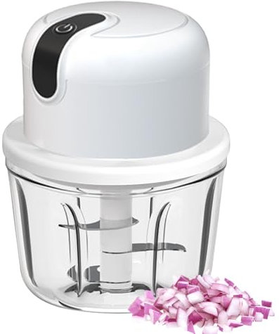 Cortador eléctrico de cebolla, picadora de cebolla: 350 ml, picadora eléctrica recargable por USB, picador de ajo, cebolla, carne, ajo, nueces