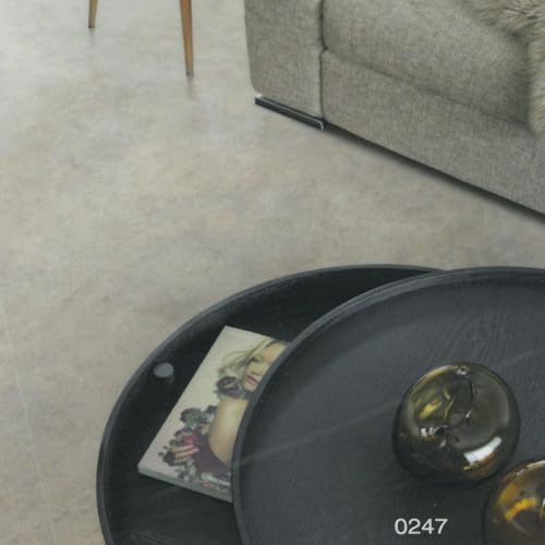 VINYL FLOORING UK Neutral Modern Cement Effect Anti-Slip Vinyl Flooring for Kitchen, Bathroom, & Living Room, 2.0mm Thick Cushion Backed Vinyl Sheet, 5 Years Warranty 7 X 2 mt