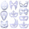 ZDQC 10 Stücke Maske DIY,Masken zum Bemalen,Leere Maske,Weiße Papiermasken,Masken zum Basteln,Papiermasken zum Bemalen,Cosplay Maske Weiß (C)