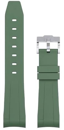 ZEDEVB Uhrenarmband mit gebogenem Ende, 21 mm, natürliches Fluorkautschuk, Ersatz für Rolex-Armband, Submariner Explorer, 2 Rollen, 21 mm, Achat