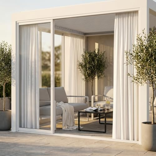 BS COM Tenda da interno per pergola bioclimatica lato 4 metri - NORORVIA Bianco