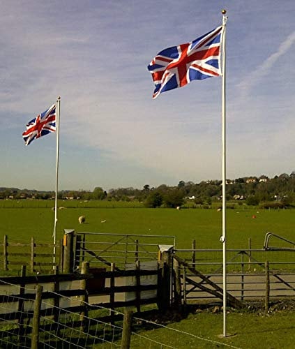 Aluminium Flagpole 20ft with 2 Flags Union Jack and England Flag