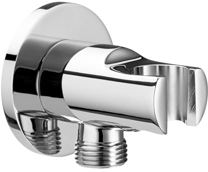 Roca - Toma de agua cromada de 1/2 para flexible de ducha con soporte para ducha de mano integrado . Recambios originales de grifería. Ref A5B5250C00