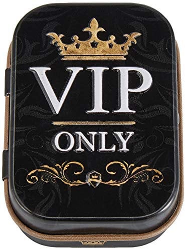 Nostalgic-Art Retro Pillendose, 4 x 6 x 1,6 cm, VIP Only – Geschenk-Idee für besondere Menschen, mit Pfefferminz-Dragees, Vintage Design