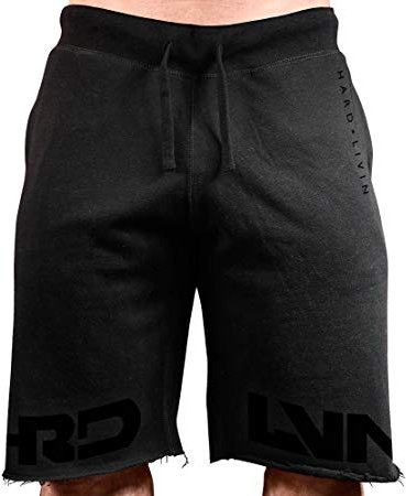 Monsta Clothing Co. Herren Workout (HRD-LVN Split Leg) Training Gym Sweat Shorts - Schwarz - XX-Large