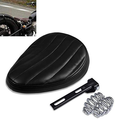 KATUR Motorrad Slim Solo Sitz Universal Leder Low Profile Kissen für Cruiser Bobber Chopper Harley Honda Yamaha Suzuki Kawasaki