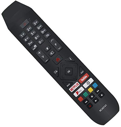 ALLIMITY RC43141 Remote Control Replaced for Hitachi TV with Netflix Youtube Fplay Buttons 50HB26T72UA 50HK25T74U 24HB21T65U 32HB26T61UA 43HB26T72U 43HK25T74U 50HB26T72U 32HB26J61UA 32HB26T61U