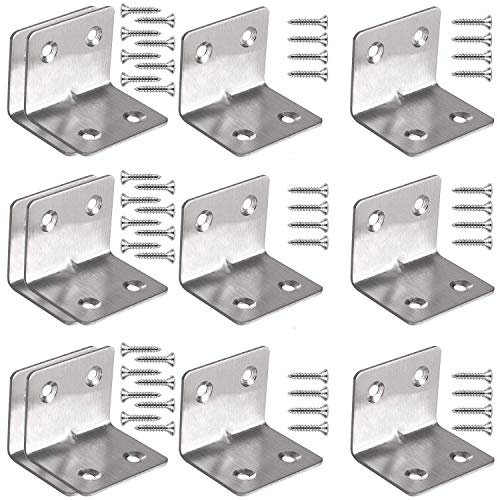 beihuazi® Winkelverbinder Edelstahl Winkel Klammern 38 x 38mm Balkenwinkel Metallwinkel mit Schrauben für Anbau Winkel Bracket - 12Pcs