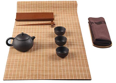 MMQGQ Einfache Bambus-Tischläufer, Japanischer Stil Handgefertigte Tee-Tisch-Matte Zum Essen-Couchtisch, rutschfeste Isolierung Waschbares Placemat(Size:40×150cm)