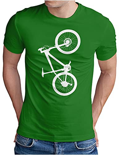 OM3® Hardtail Mountain Bike T-Shirt - Herren - Fahrrad MTB Bicycle Biking - Grün-WS, M