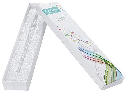 U-M PULABO Stylo plume en verre vintage fait à la main en verre élégant pour écrire des fins de décoration, cadeau de Noël B populaire