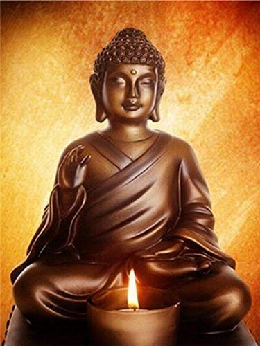 LUCKYRM Peinture Par Numéro Art Religieux De Bouddha Peinture Par Numero Adulte Avec Brosses Et Peintures Acryliques Pour S Adultes 40X50Cm Sans Cadre