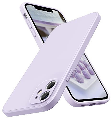SURPHY Hülle Kompatibel mit iPhone 11 Hülle Silikon, Handyhülle iPhone 11 6,1 Zoll, Flache Kante Silikon Case für iPhone 11 6,1 Zoll Silikon Slim Dünn Protective Case Schutzhülle, Flieder