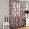 Hodeffior Peomies Embroidered Curtain with Holes Beads Door Window Curtain Panels Fabric for Home Living Room Bedroom Window Decor 1X2.5 Meters High