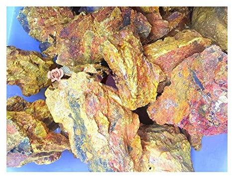 BAWHO Pierres précieuses et Cristaux 100-500g Spécimen Vug de Cristal de sulfure d'arsenic Jaune doré éclatant QINTINYIN (Size : 100g)