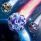 LUKIUP Ball, Mehrfarbig Galaxy Space Moon Ball, 7 cm Hohe Spruinge Gummiball, Knallendes Gerausch Machen Springball für Kinder, Interaktives Spielzeug zum Stressabbau für Kinder Im Freien
