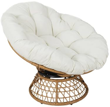 sweeek - Fauteuil papasan polyrotin Rotatif. loveuse Outdoor/Indoor Ø96cm
