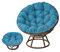 BaoTom Gartenstuhlauflagen Papasan Schaukelstuhl Sitzkissen, Rund Papasan Sessel, Polster für Sessel Verdickte Schaukel Papasan Stuhlkissen Outdoor Hängesessel Kissen(Blue,80 * 80cm)