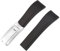 Svapo Armband für Rolex SUBMARINER YachtMaster DAYTONA Silikon wasserdichtes Uhrenarmband Uhrenzubehör Gummi-Uhrenarmband Kette Uhrenschnalle mit Logo(Black-Silver)