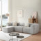 [en.casa] Modular Sofa 3-Sitzer Hurvas mit Longchair Wohnzimmer Couch Bouclé Polstersofa 2 x Eckelement mit Armlehne 1 x Mittelelement 1 x Hocker Relaxsofa 76 x 313 x 181 cm Grau