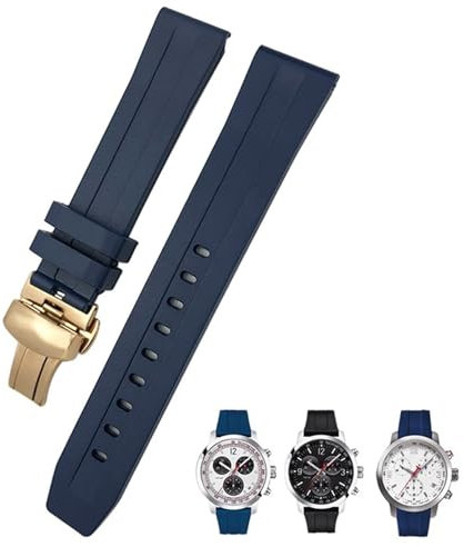 RORFFK Gummi-Silikon-Armband für Tissot Le Locle T006 T114 PRC200, Schmetterlingsschnalle, wasserdicht, 20 mm, 19 mm, 21 mm, 22 mm, 21 mm, Achat