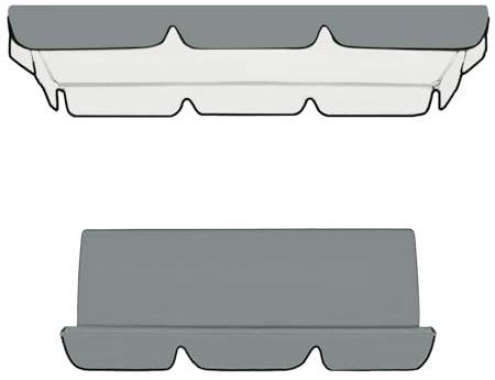 Garten-Schaukel Ersatzbezug, Schaukel-Sitzbezug, Outdoor-Schaukel Ersatzbezug, Sonnendach Ersatzabdeckung, wasserfest und UV-beständig, geeignet für 2 und 3-Sitzer (Grau, 164 x 114 x 15 cm)