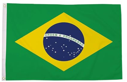 Flagmax Bandera de Brasil de 90 cm x 60 cm, bandera duradera con ojales para uso en exteriores e interiores, bandera para el hogar, oficina o eventos