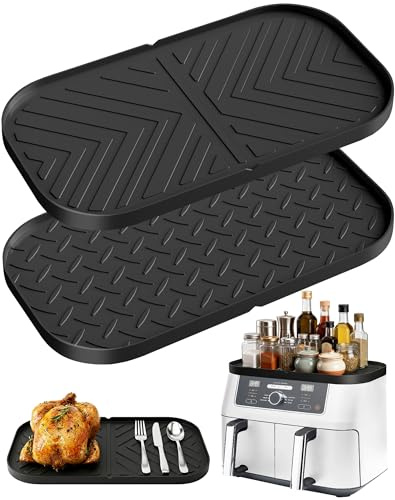 Silicone Top Mat for Ninja Airfryer AF500UK AF400UK AF451UK Accessories Storage Solution Organiser for Ninja Foodi Max Dual Zone 9,5L - 10,4L Air Fryer Top Surface Protector Cover Heat Resistant Mat