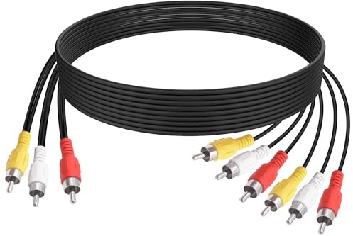 YARCHONN Cable divisor RCA AV 3 RCA a 6 conectores RCA Jack Audio Video Compuesto Cable para DVD TV Set Top Box – 1,5 m