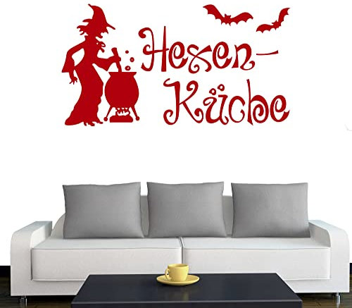 A526 Wandtattoo Hexenküche 60cm x 32cm weiss (erhältlich in 40 Farben und 4 Größen)